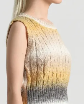 Yellow   Gray Sweater Vest